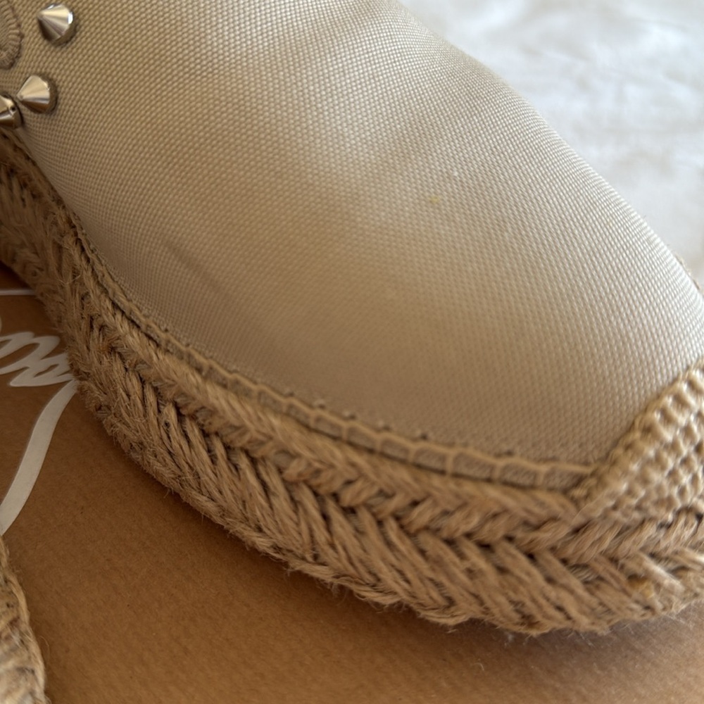 Christian Louboutin Spike Beige Espaboat Espadrilles Flat Shoes size 40 - Picture 7 of 14